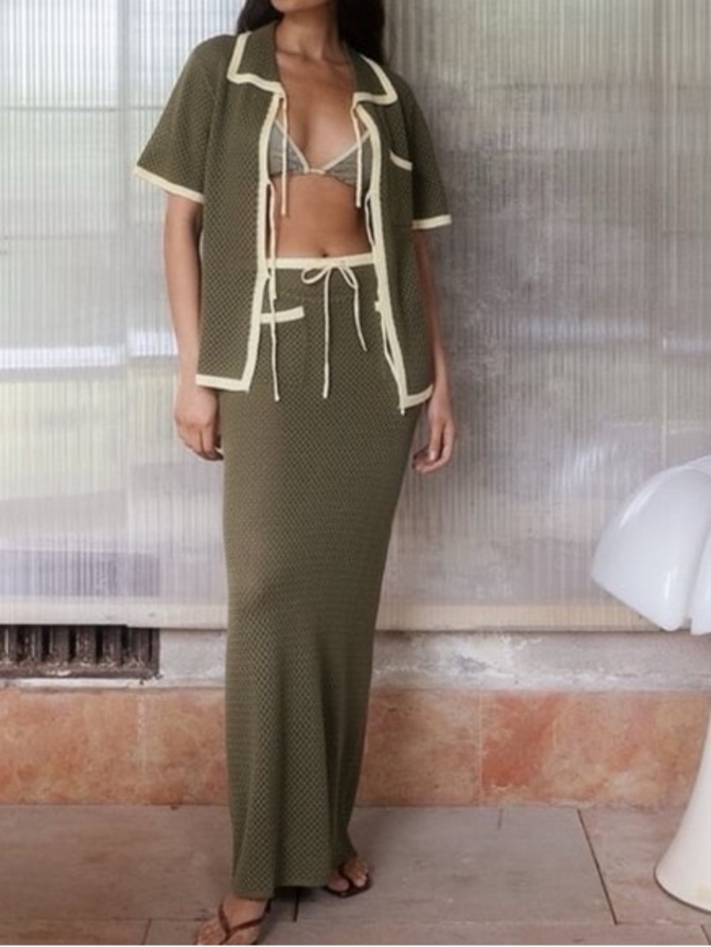 Na-kd Crochet SET! Olive and Yellow. XS/XXS.
